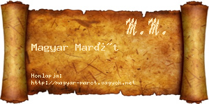 Magyar Marót névjegykártya